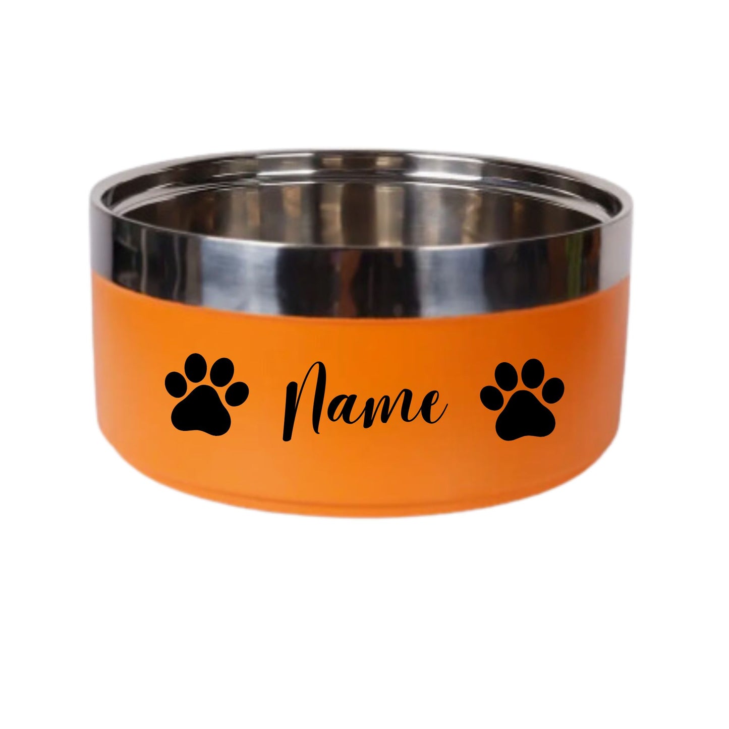 Personalized stainless steel bowl with insulation for pets