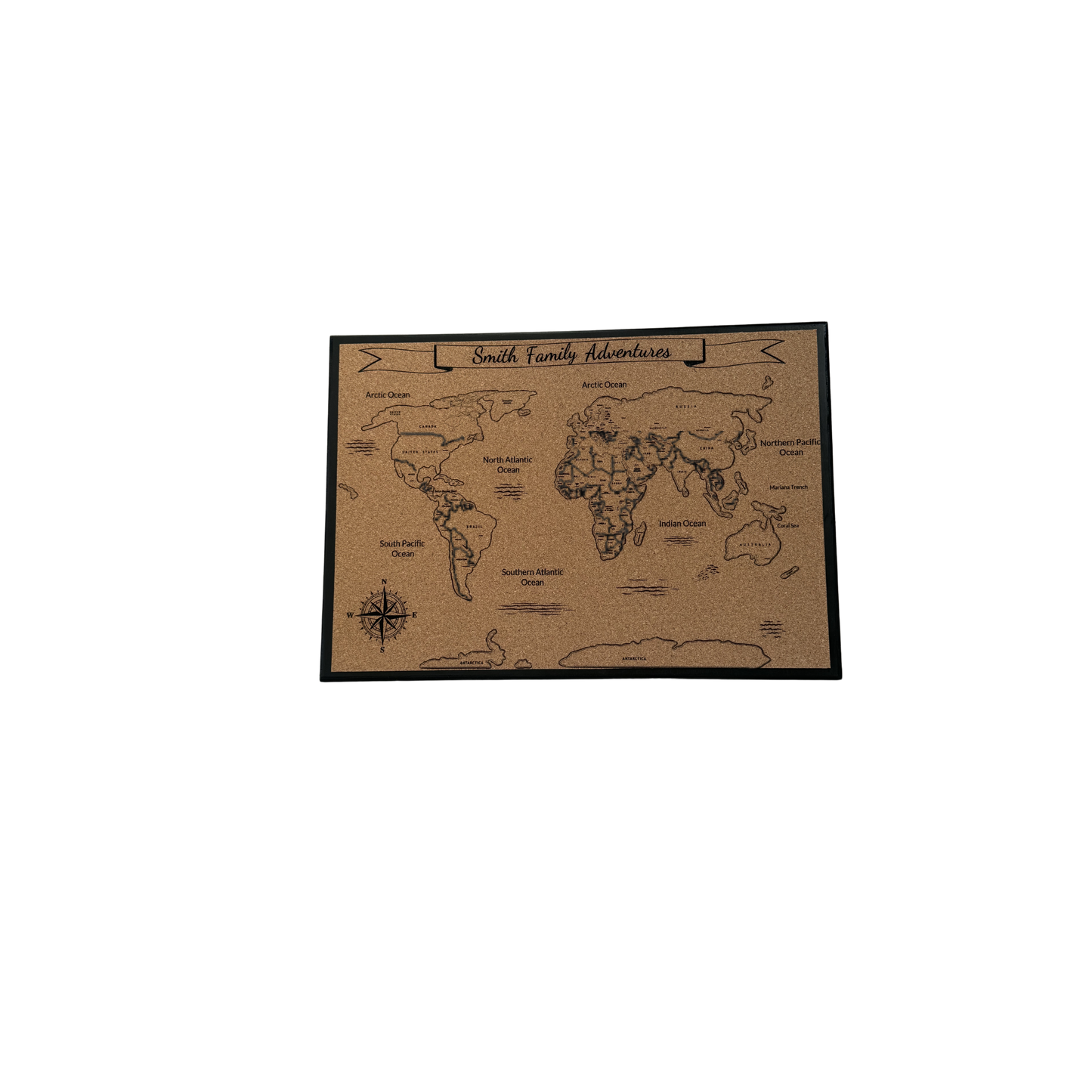 3D World Map: Cork Wall Art