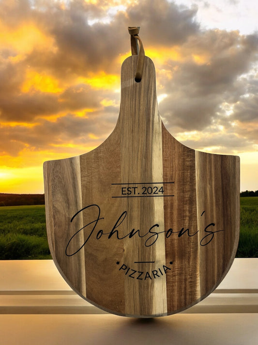 Personalized Pizza Peel, Tailored Pizza Board, Artisan Wood Pizza Paddle  (15“x 11”)