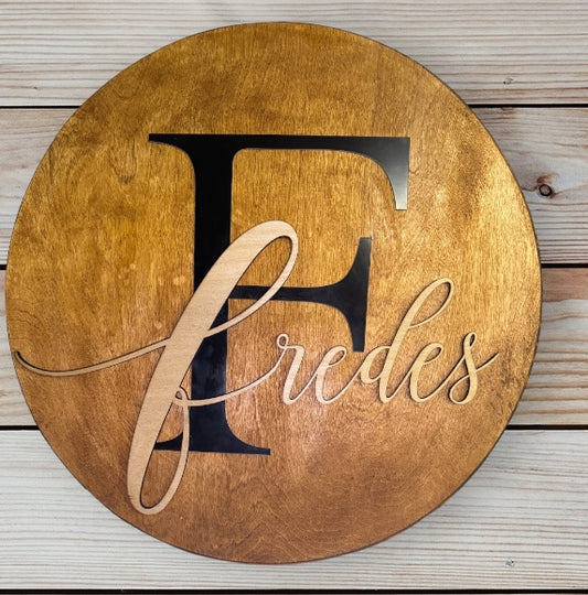 Family Door or Wall Sign, 3D lettering