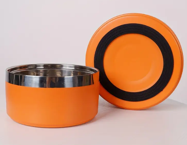 Personalized stainless steel bowl with insulation for pets