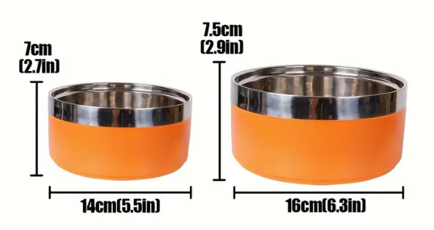 Personalized stainless steel bowl with insulation for pets