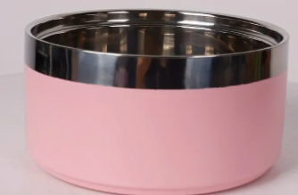 Personalized stainless steel bowl with insulation for pets