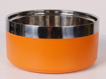 Personalized stainless steel bowl with insulation for pets